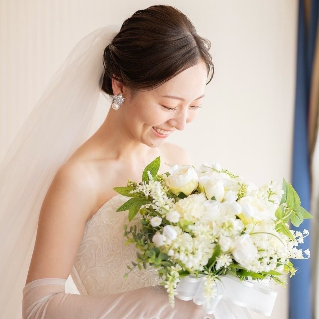 1日手作りウェディグブーケ教室 －グリーンと白の清楚なブーケ - 横浜