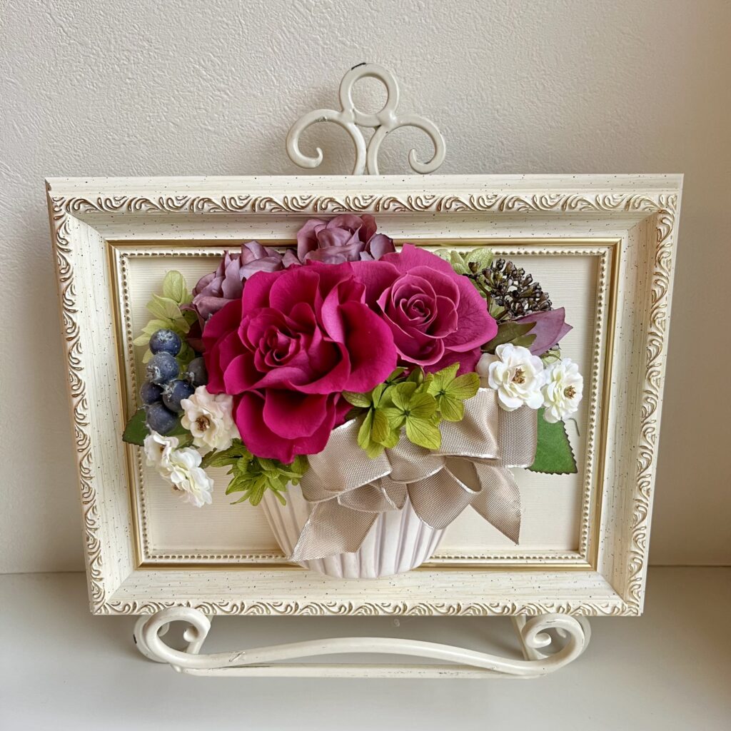 花絵フラワーアレンジメント体験レッスン写真