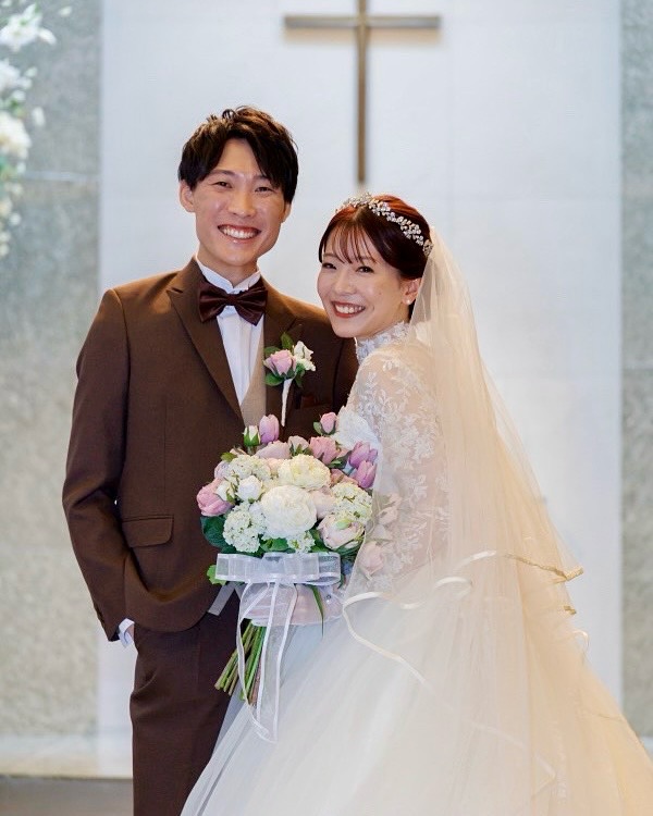 可愛いい手作りウェディングブーケ教室 お客様 結婚式写真 横浜