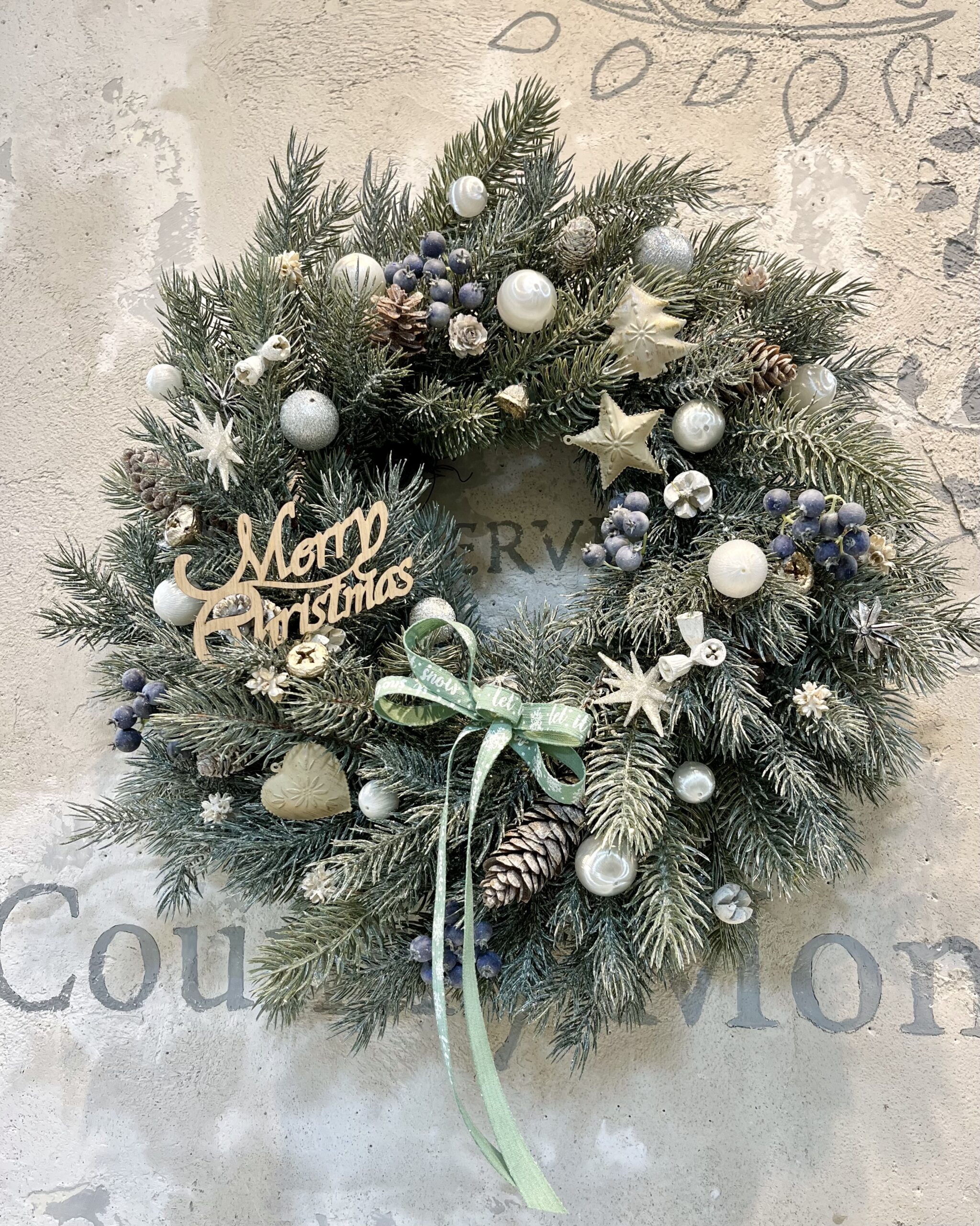 横浜たまプラーザ クリスマスリース教室作品例