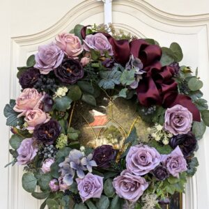 直径55㎝大きな玄関ドア用フラワーリースオーダーメイド事例