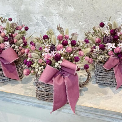 3月ドライフラワー教室の作品のご紹介