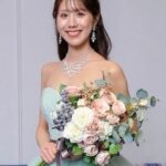 手作りウェディングブーケでの素敵な結婚式のお写真
